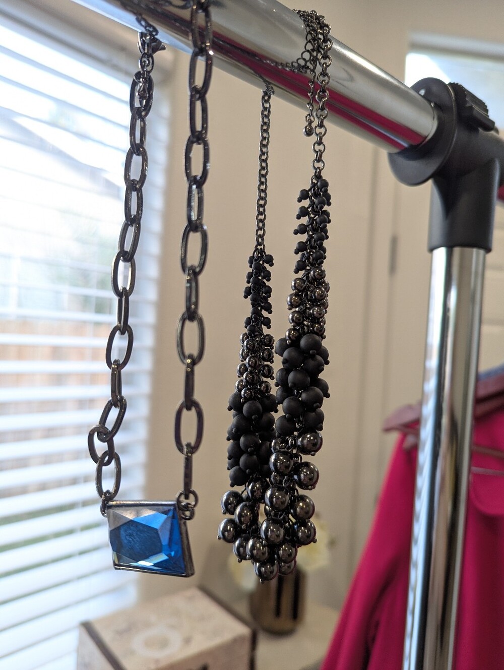Lia Sophia Black Clustered Bead Necklace